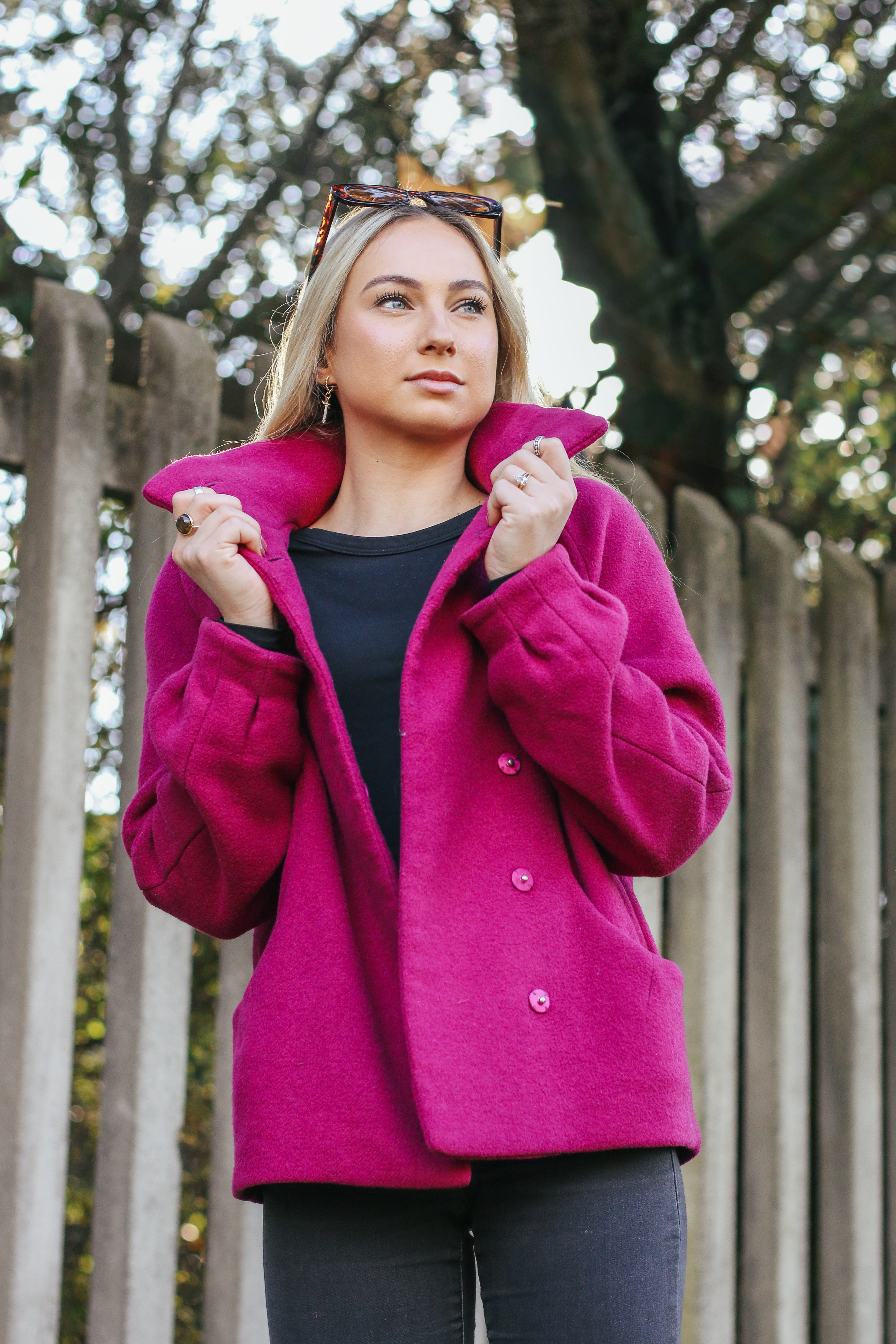 The Magenta Piped Peplum - H&M