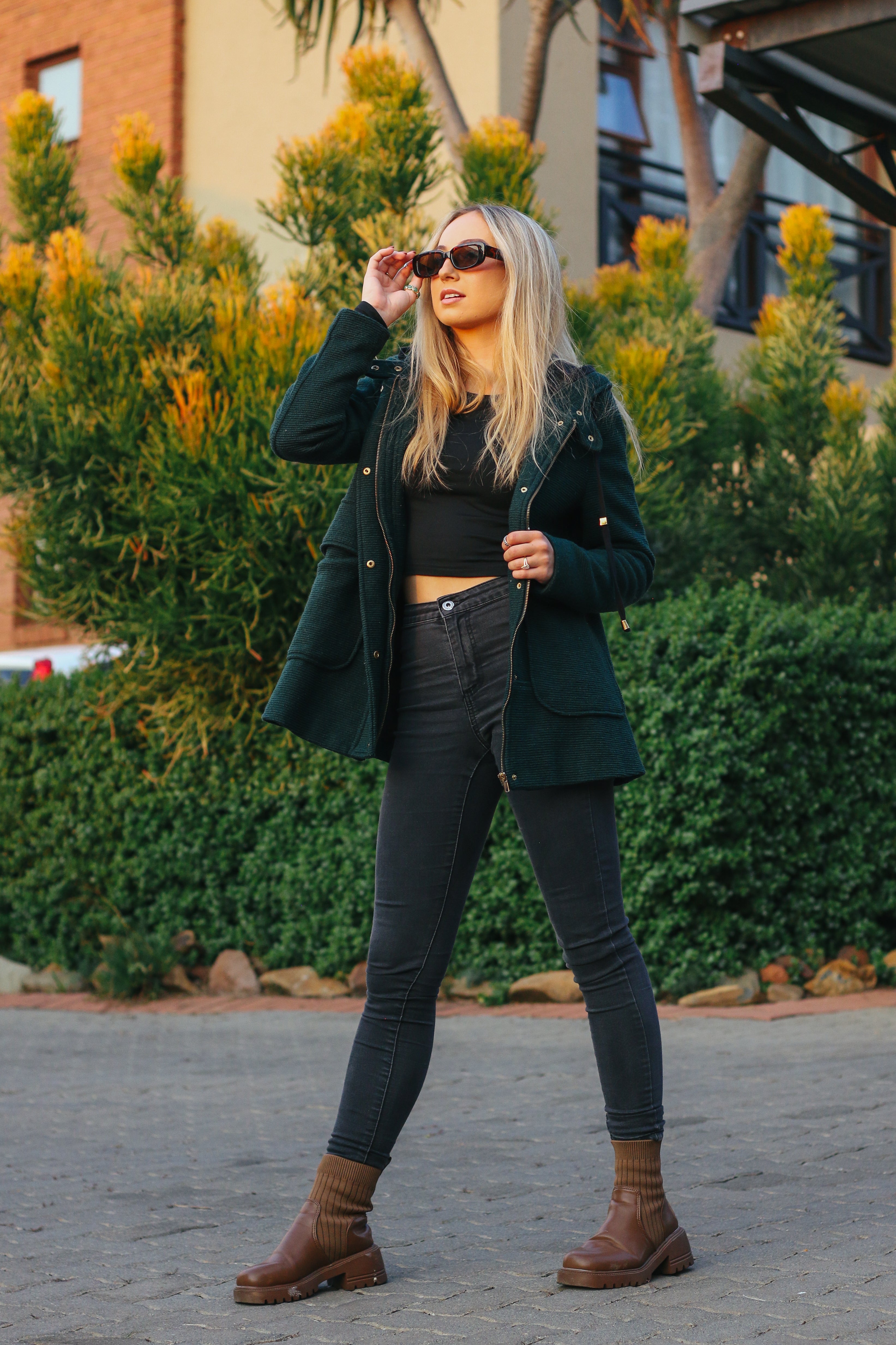 The Forest Green Corded Hood - Zara Basic