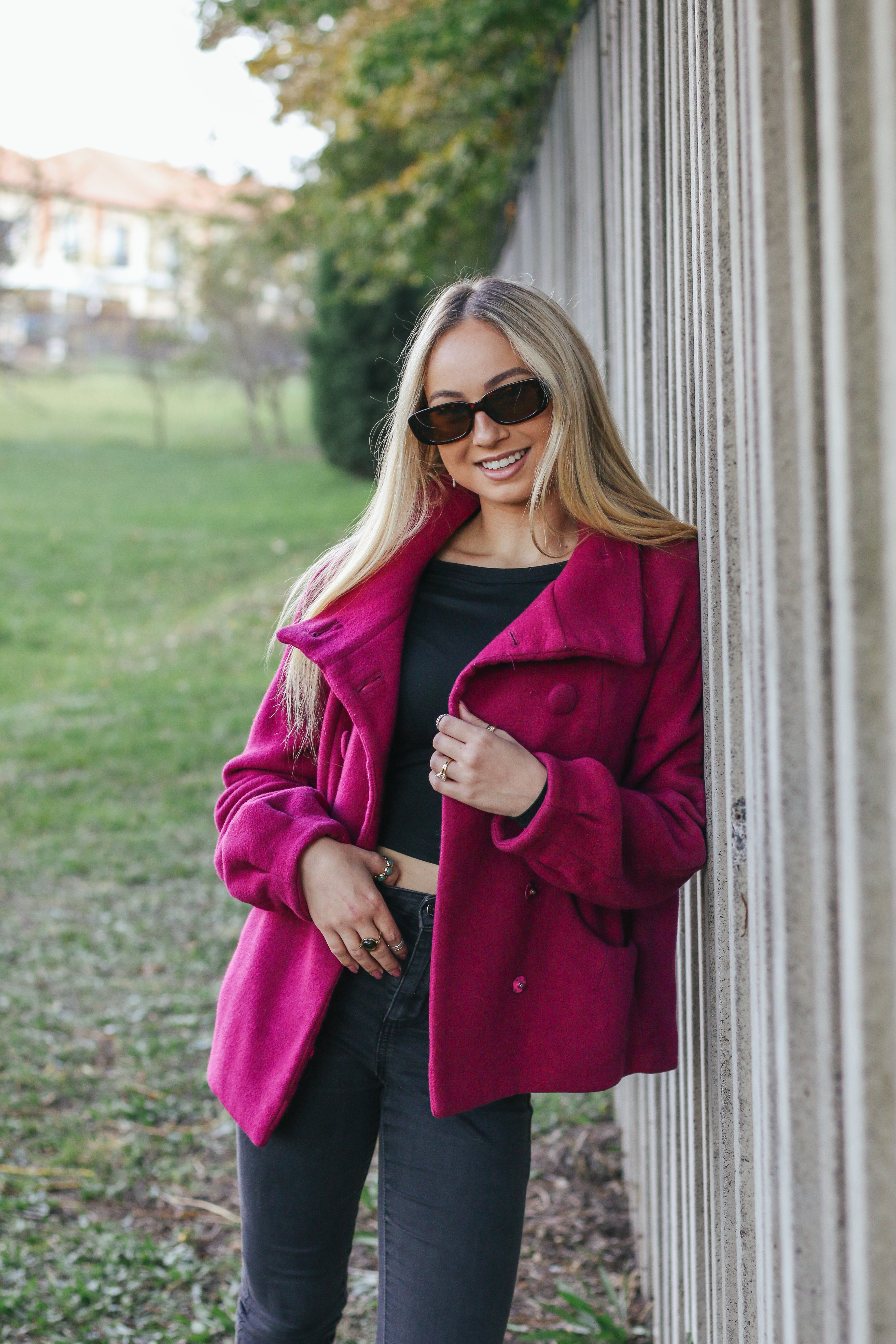 The Magenta Piped Peplum - H&M