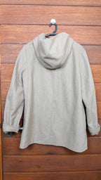 The Taupe Hooded Half Coat - Noisy May