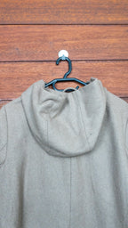 The Taupe Hooded Half Coat - Noisy May