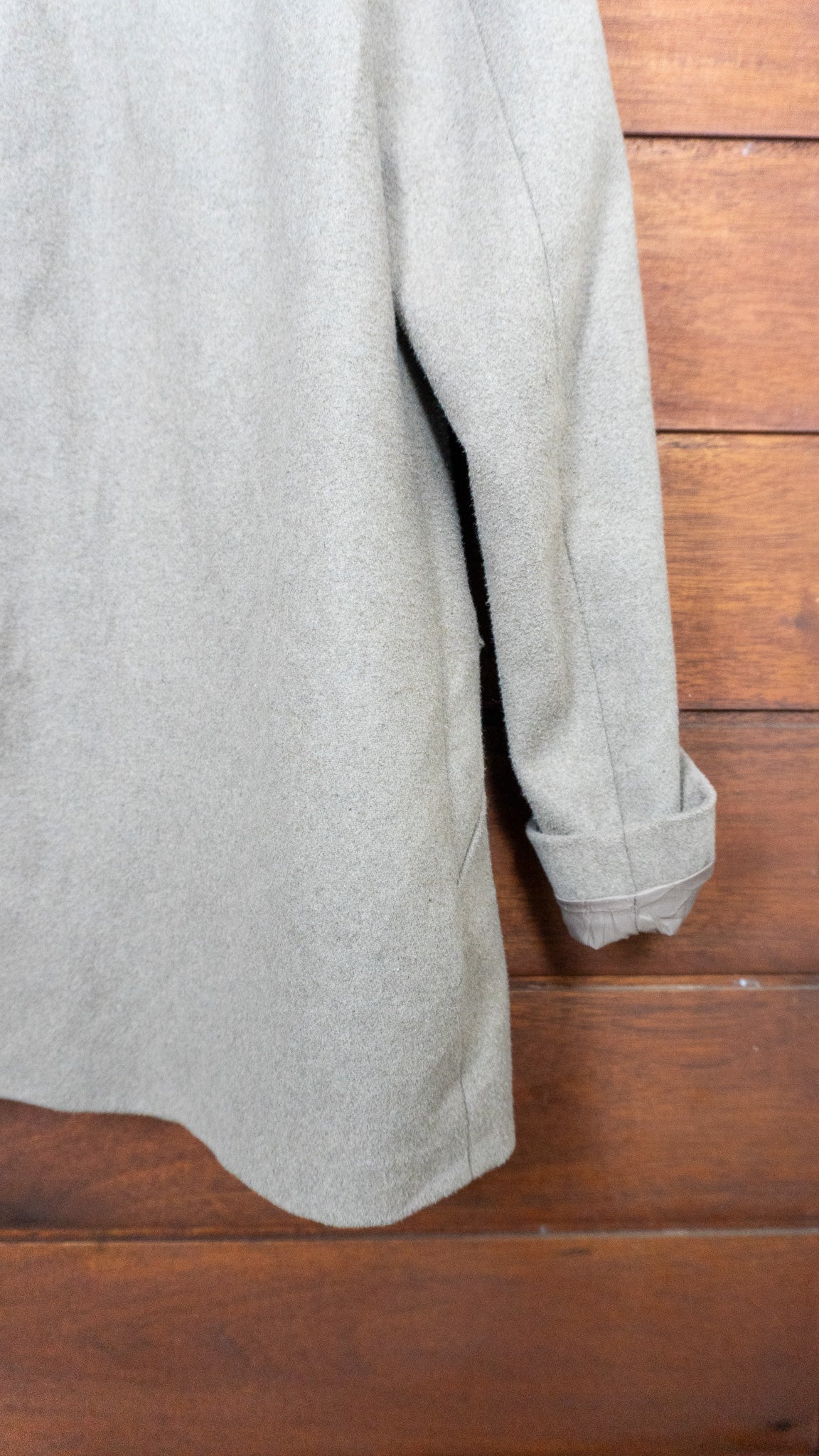 The Taupe Hooded Half Coat - Noisy May