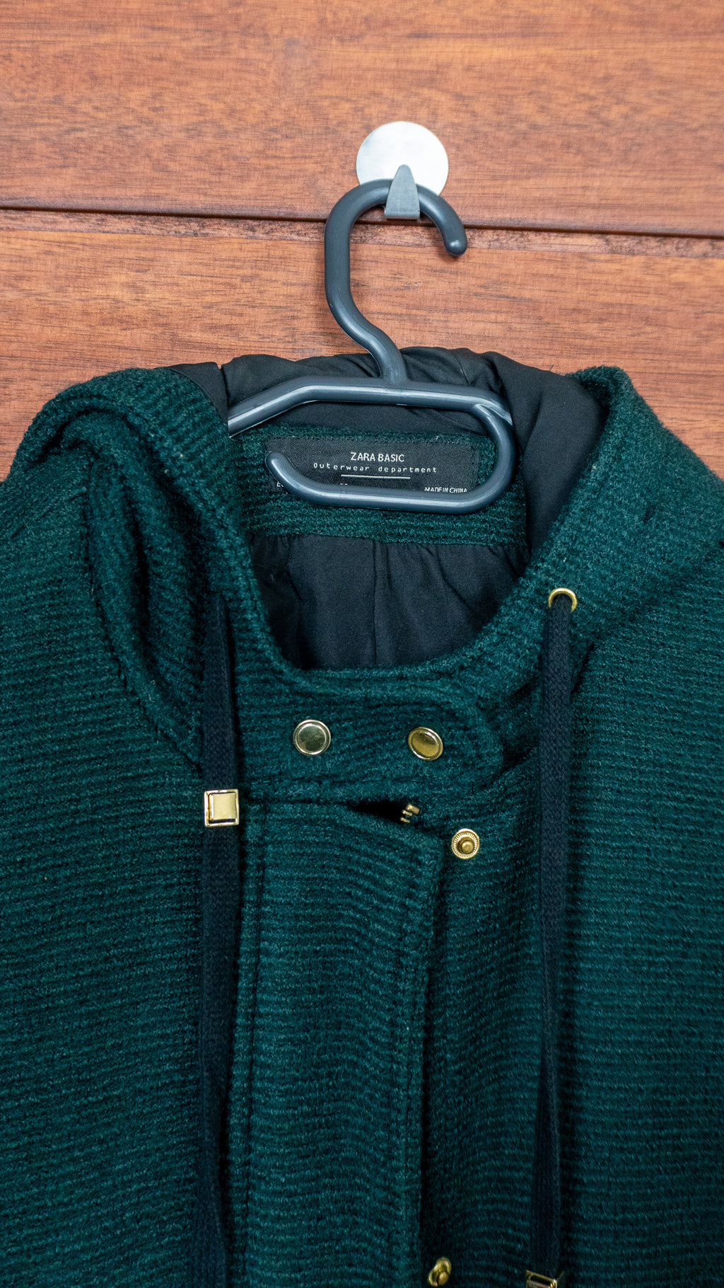 The Forest Green Corded Hood - Zara Basic