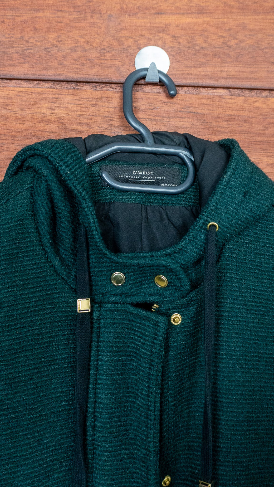 The Forest Green Corded Hood - Zara Basic