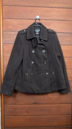 The Deep Brown Epaulette Peacoat - Suxess by Kenvelo