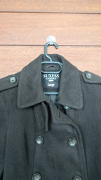 The Deep Brown Epaulette Peacoat - Suxess by Kenvelo