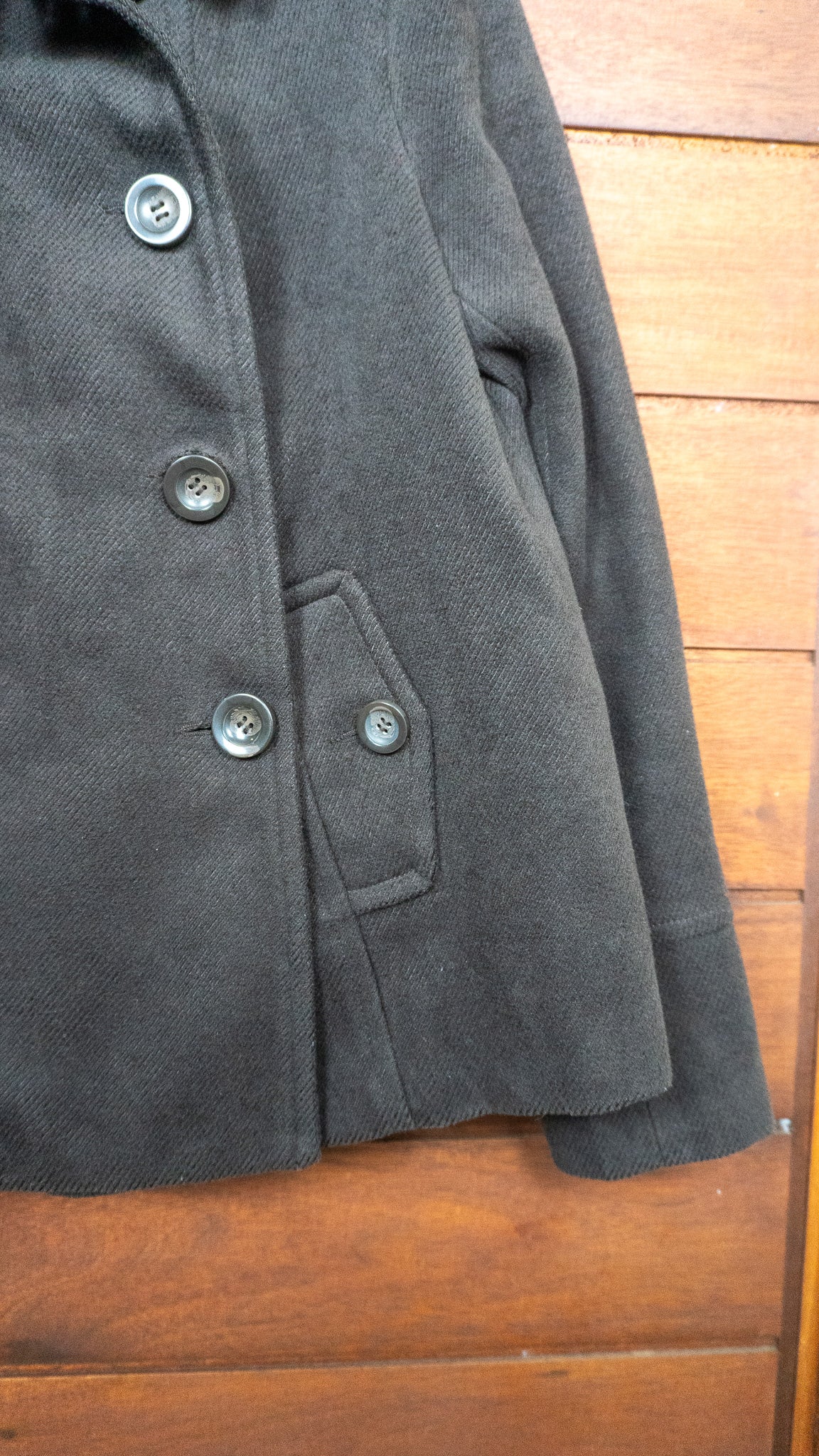 The Deep Brown Epaulette Peacoat - Suxess by Kenvelo