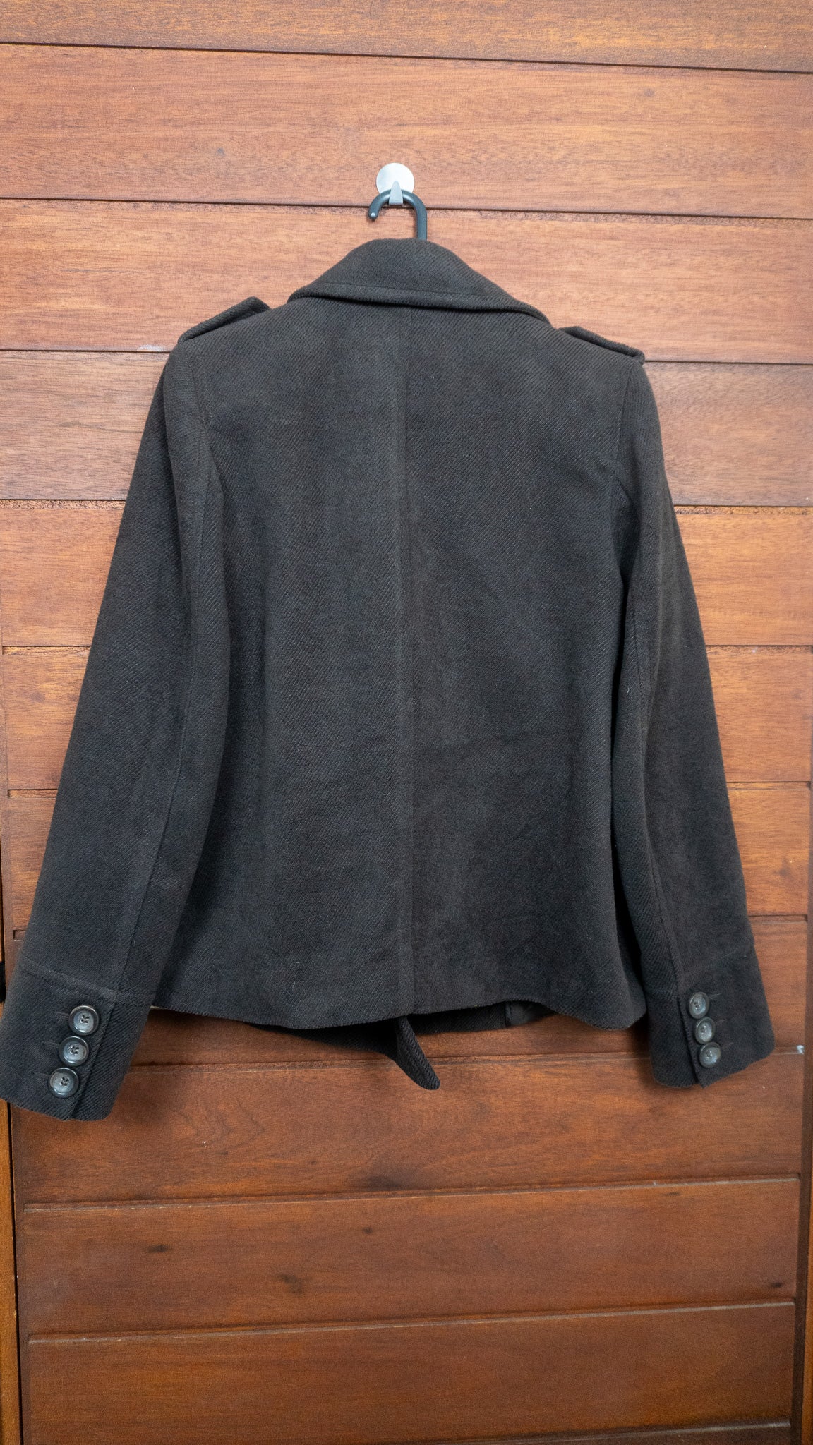 The Deep Brown Epaulette Peacoat - Suxess by Kenvelo
